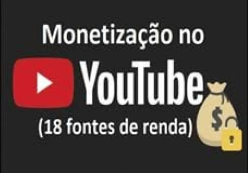 Capa de MONETIZAÇÃO YOUTUBE: Baixar Curso Completo 18 Fontes de Renda