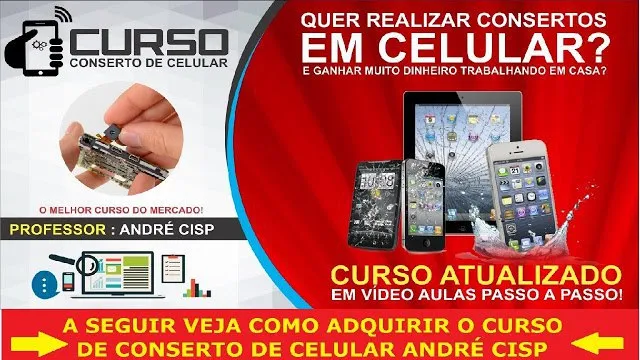Capa de Curso André Cisp: Manutenção de Celulares – Download Rápido!