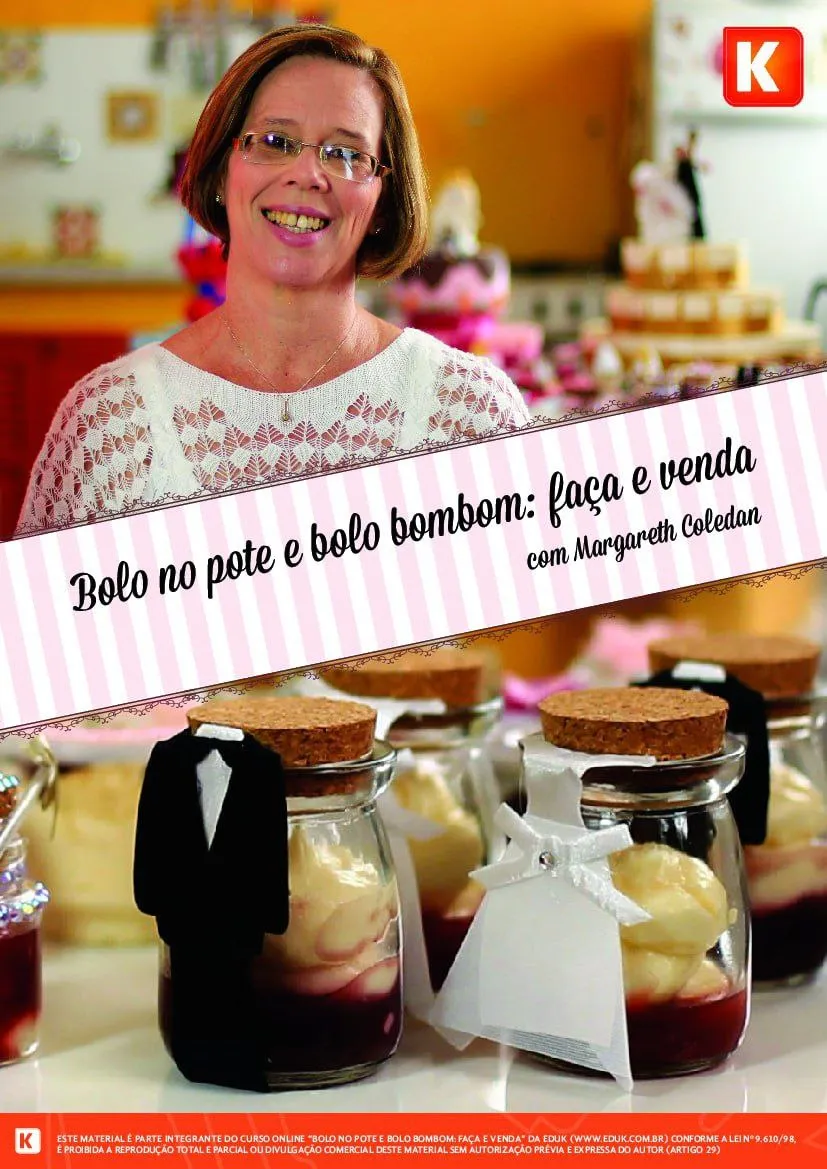 Capa de Bolo no Pote e Bombom: Baixe o Curso Completo Margareth Coledan (EduK)
