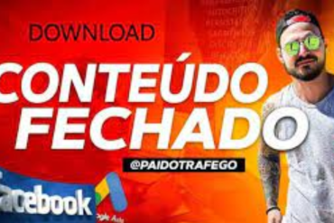 Capas do curso Conteúdo Fechado Pai de Tráfego, mostrando o autor Lucas Viana e gráficos de lucros com tráfego pago e conversão.