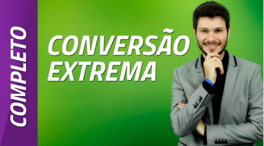 Capa do curso Conversão Extrema de Tiago Tessmann com elementos de tráfego e conversão digital.