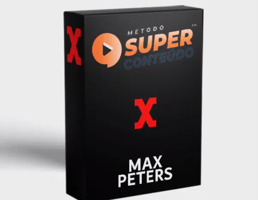 Capa do curso Método Super Conteúdo Max Peters mostrando o autor e gráficos de faturamento
