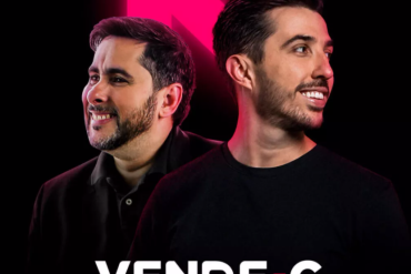 Capa do curso Vende-C Programa de Vendas PRO Flavio Augusto com ícones de vendas e gráficos de crescimento