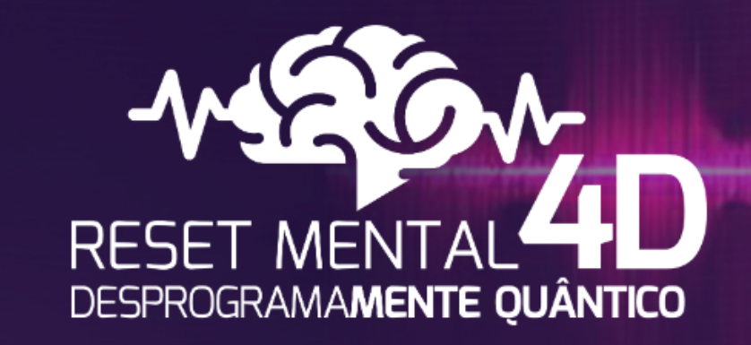 Capa do Curso Reset Mental 4D Elainne Ourives com símbolos de transformação e paz interior.