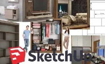 Curso completo de Sketchup para marcenaria moderna com projetos de móveis sob medida