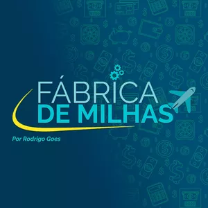 Rodrigo Goes apresentando o curso Fábrica de Milhas, com gráficos de crescimento financeiro e milhas aéreas.