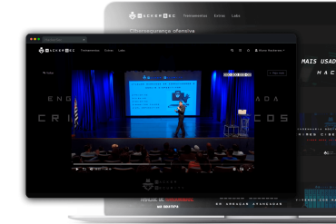 Estudante dedicado focando em tela de computador com códigos de cibersegurança, representando o Curso Hacker Sec.