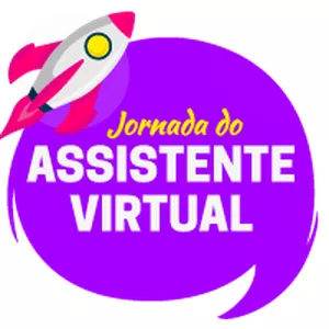 Mulher sorridente trabalhando em um notebook, com ícones de redes sociais e gráficos de crescimento ao redor, representando a Jornada da Assistente Virtual Ana Tex.