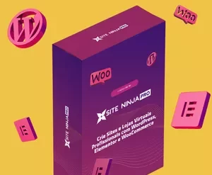 Capa do curso Site Ninja Pro de Rafel Mota ensinando criação de sites sem código com Elementor e WordPress.